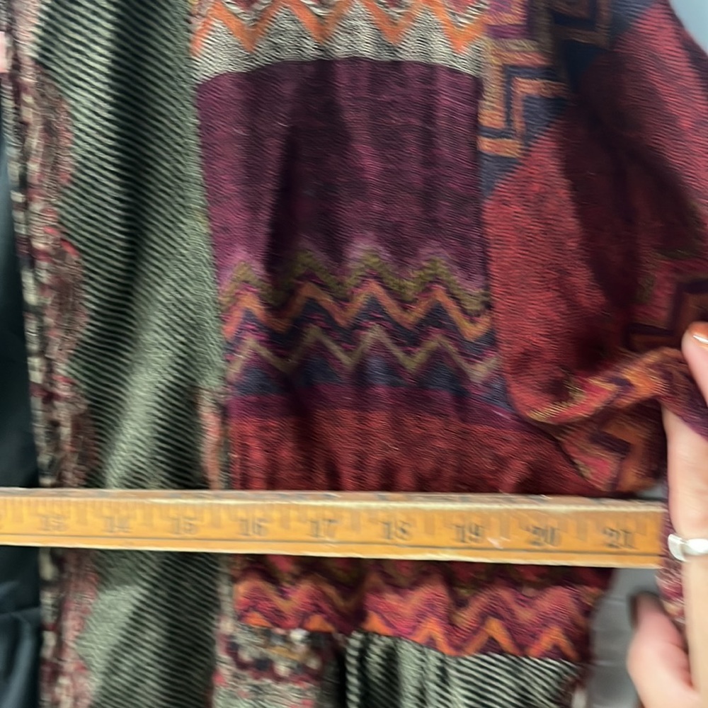Soft Surroundings Izmir Patchwork Cardigan Jacket Sz Med Brown Embroidery Boho - Picture 8 of 9